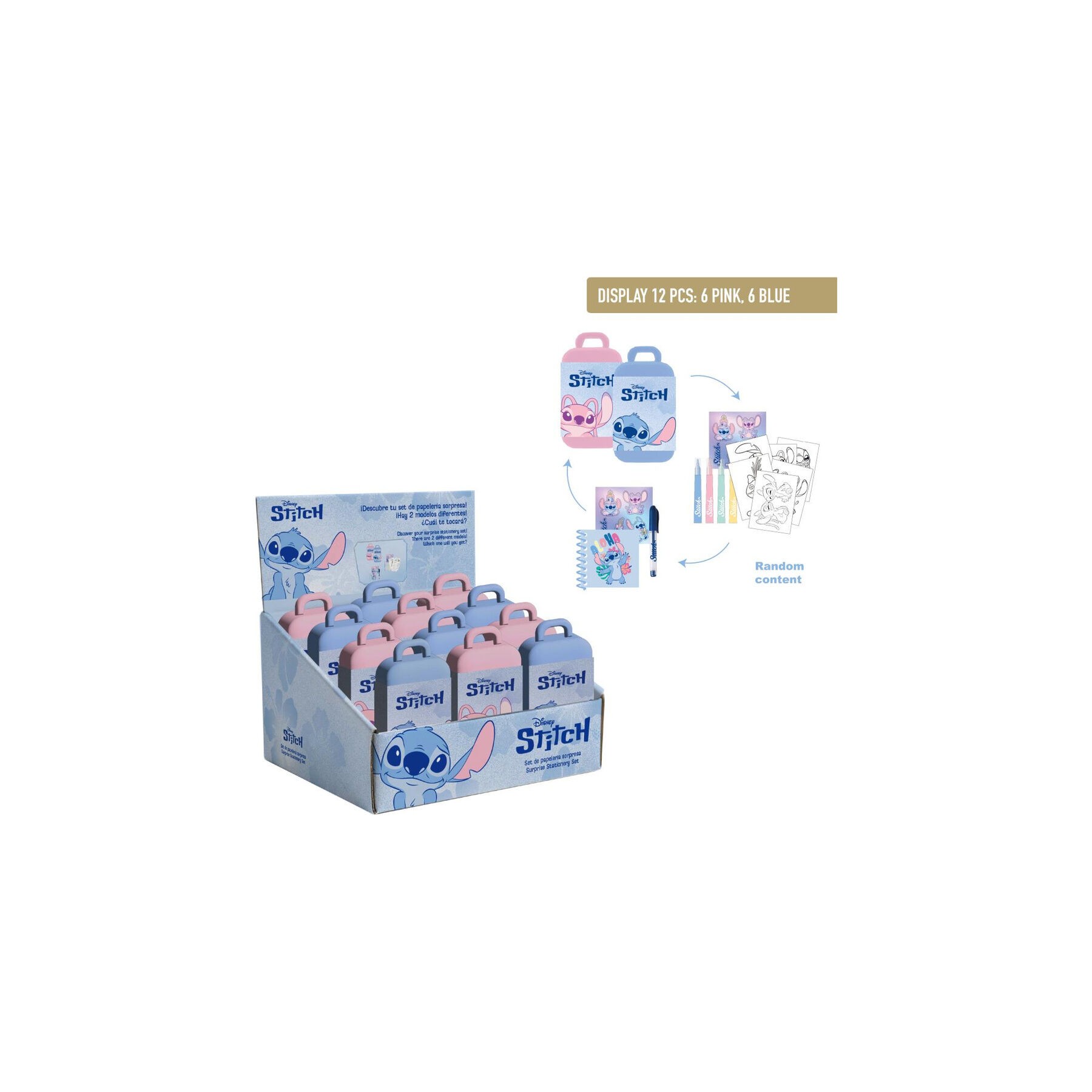 Set papeleria sorpresa Stitch Disney surtido