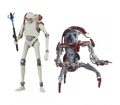 Blister 2 figuras KX Security Droid Enforcer & Droideka Survivor Star Wars Jedi 15cm