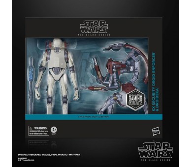 Blister 2 figuras KX Security Droid Enforcer & Droideka Survivor Star Wars Jedi 15cm