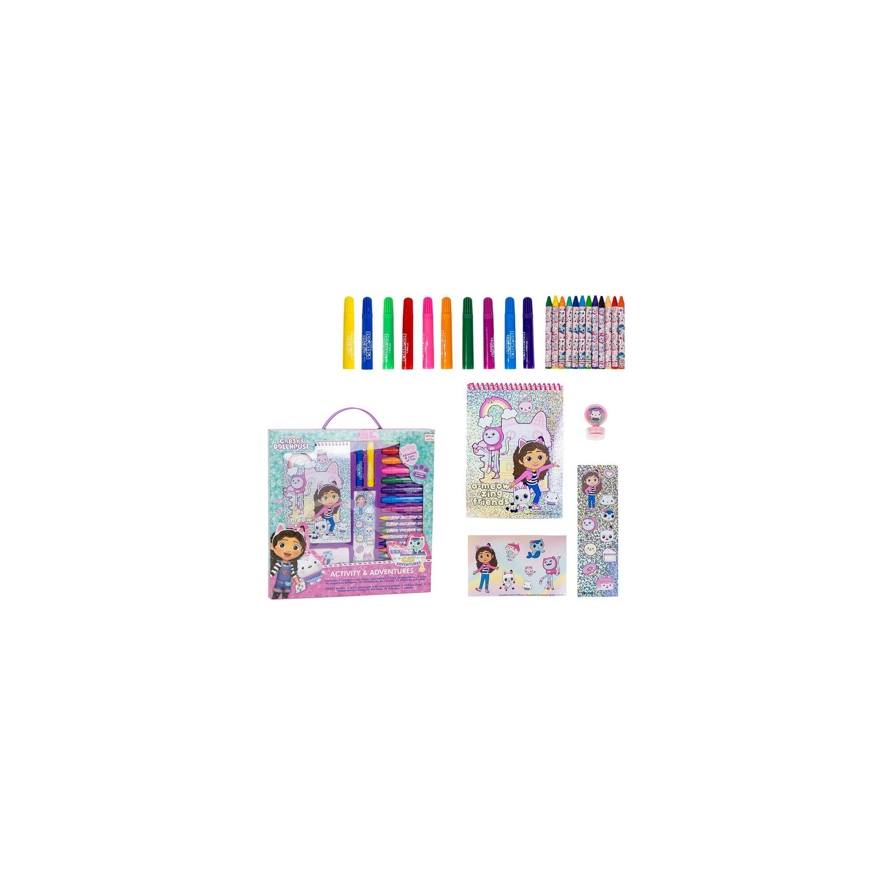 Set papeleria coloreable La Casa de Muñecas de Gabby