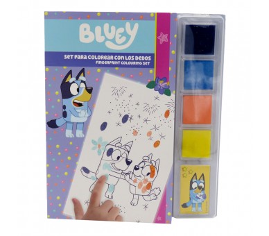 Set colorear con dedos Bluey