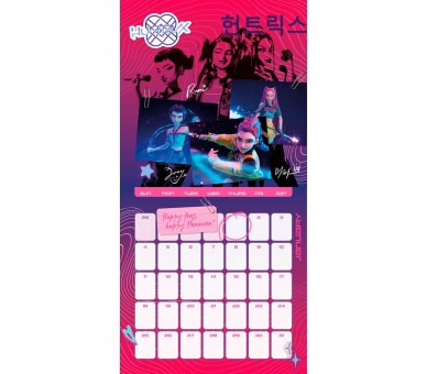 Calendario pared KPOP Demon Hunters 2026