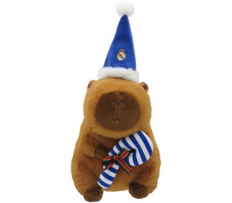 Peluche capibara gorro de papa noel Real Madrid 35cm
