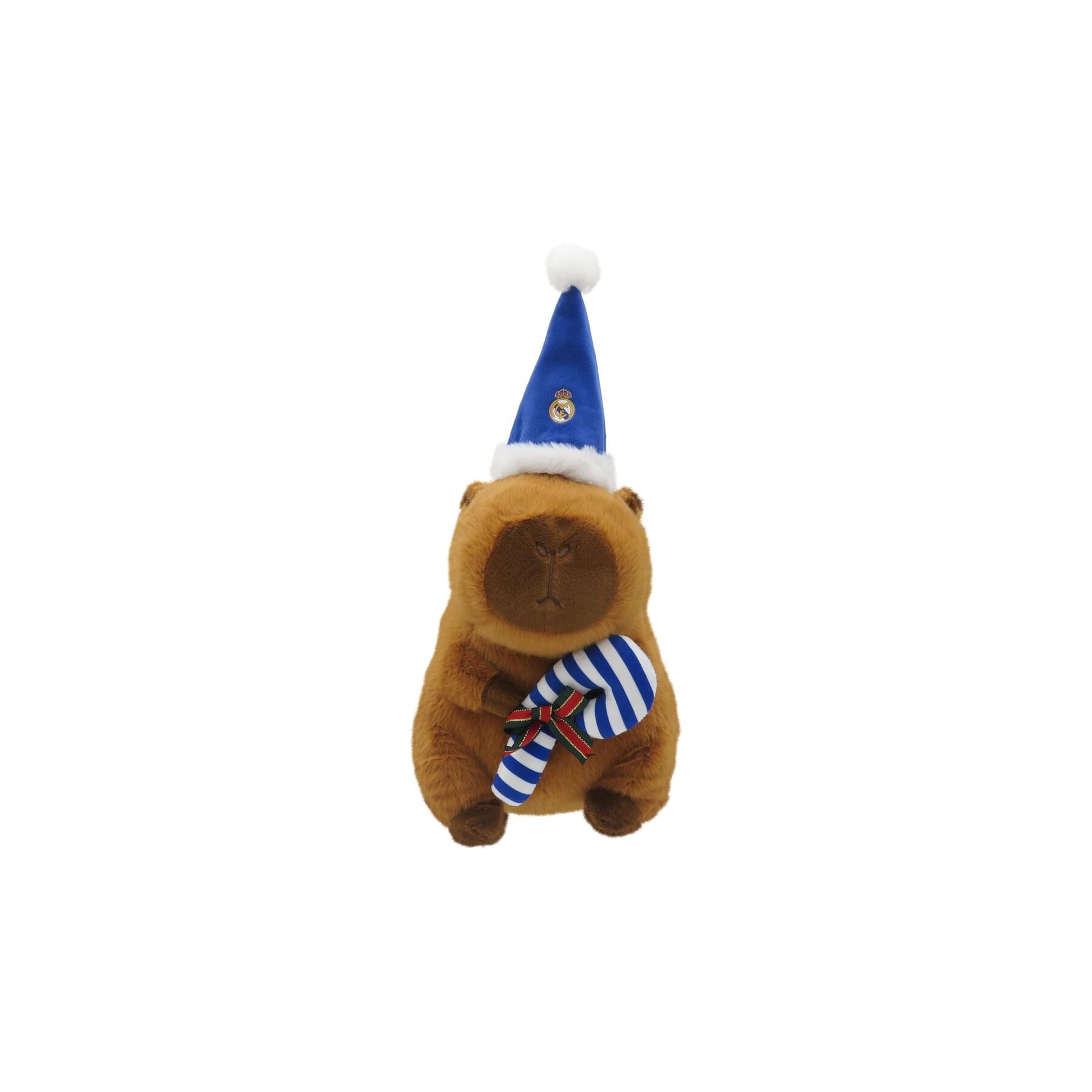 Peluche capibara gorro de papa noel Real Madrid 35cm