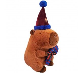 Peluche capibara gorro de papa noel FC Barcelona 35cm