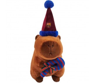 Peluche capibara gorro de papa noel FC Barcelona 35cm