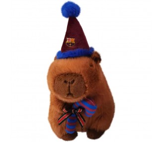 Peluche capibara gorro de papa noel FC Barcelona 20cm
