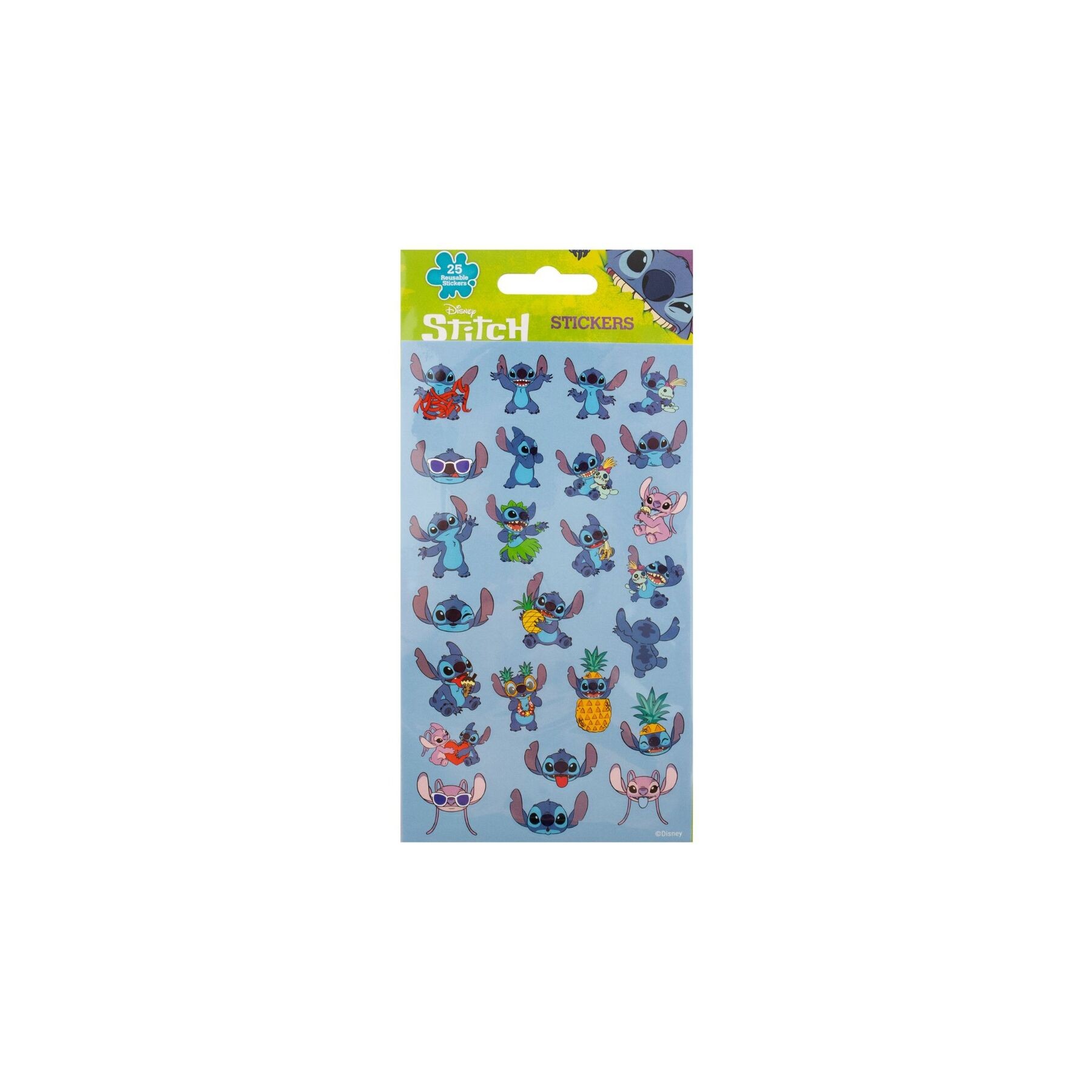 Pegatinas reutilizables Stitch Disney 25pzs