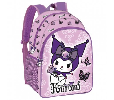 Mochila Purple Kuromi Hello Kitty 40cm