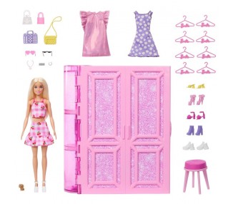 Muñeca Barbie con armario Barbie