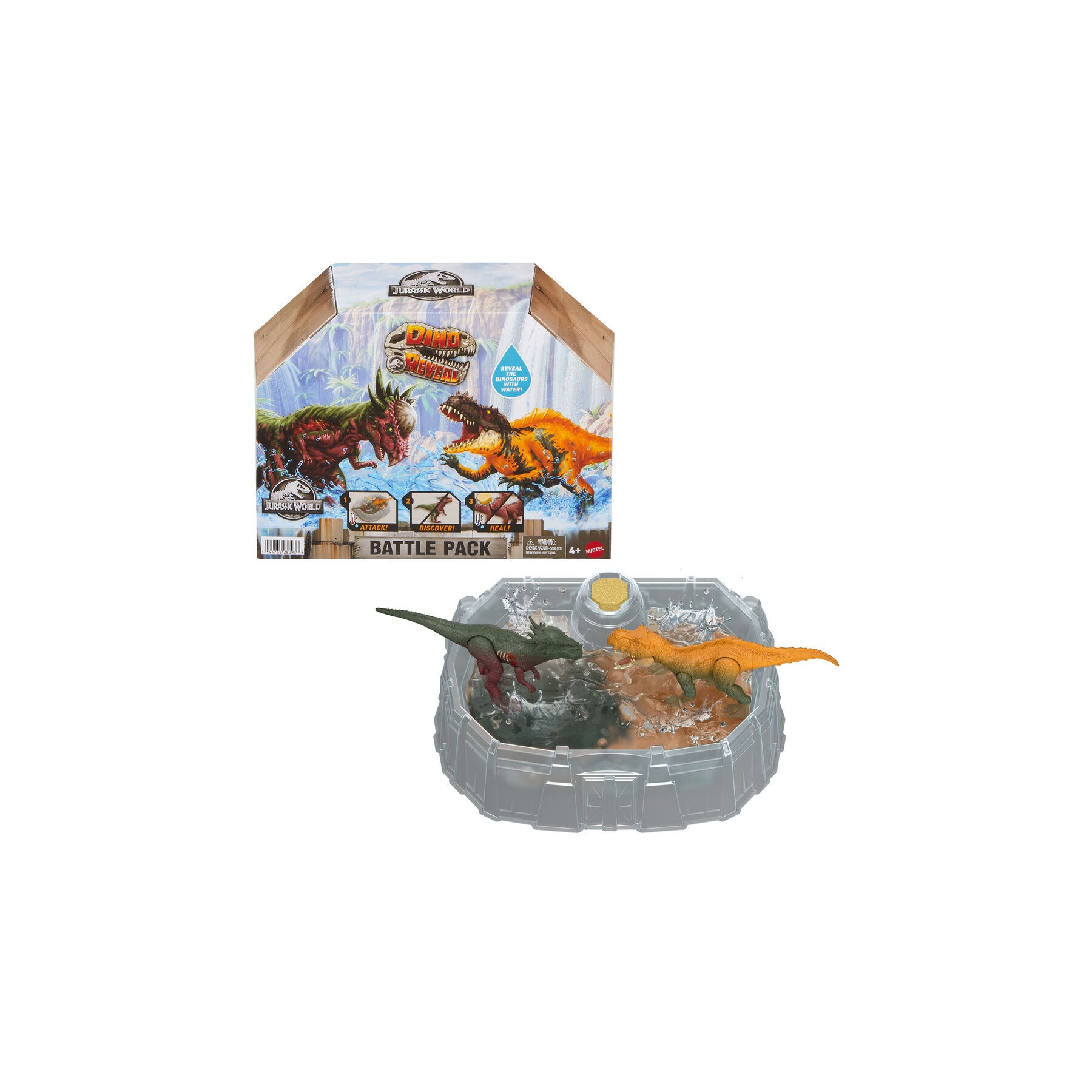 Set 2 Dinosaurios Dino Reveal Battle Pack Jurassic World surtido