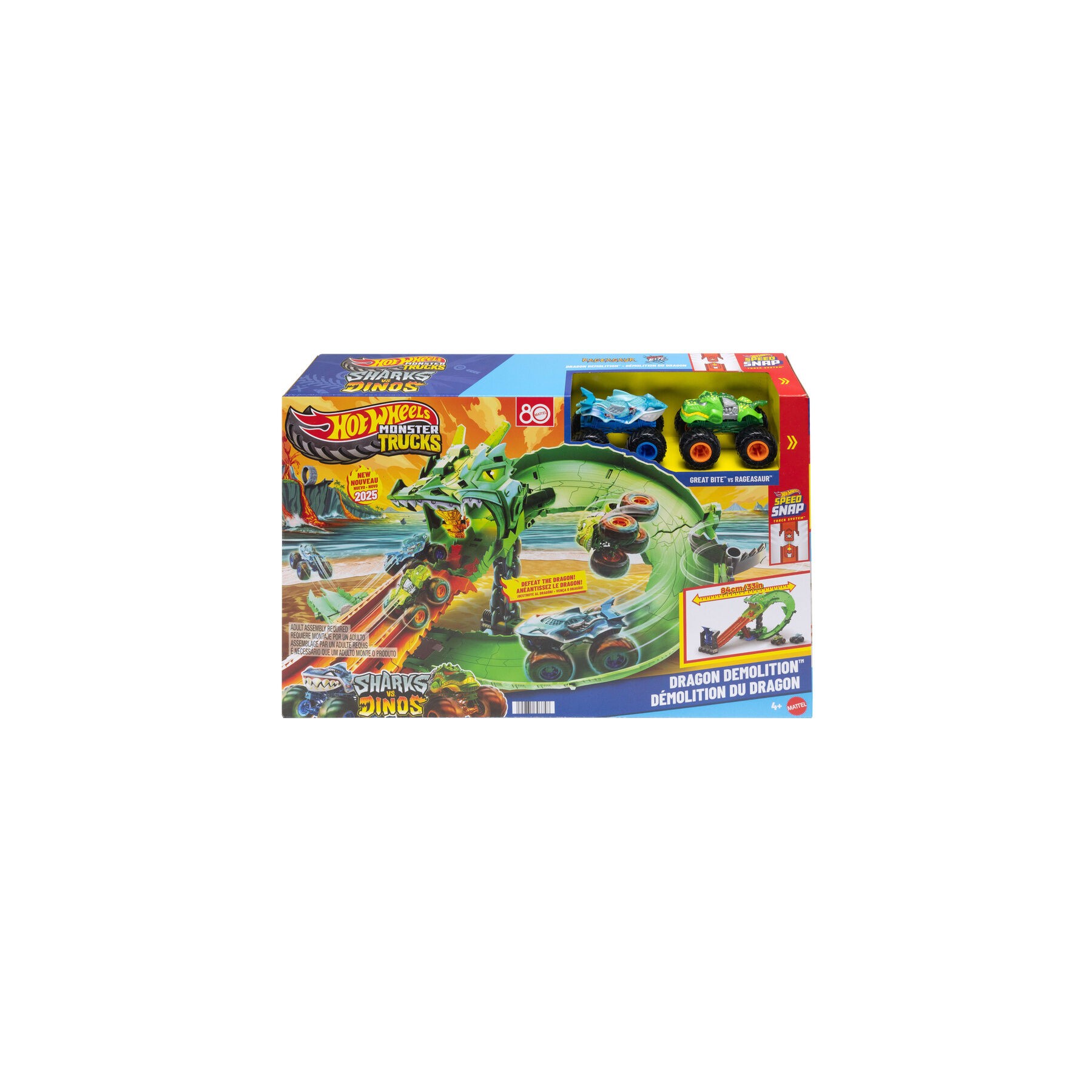 Pista Dragon Destruction Monster Trucks Hot Wheels