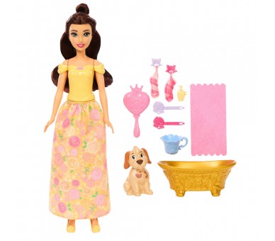 Muñeca Bella Baña y Cepilla al Perrito La Bella y la Bestia Disney