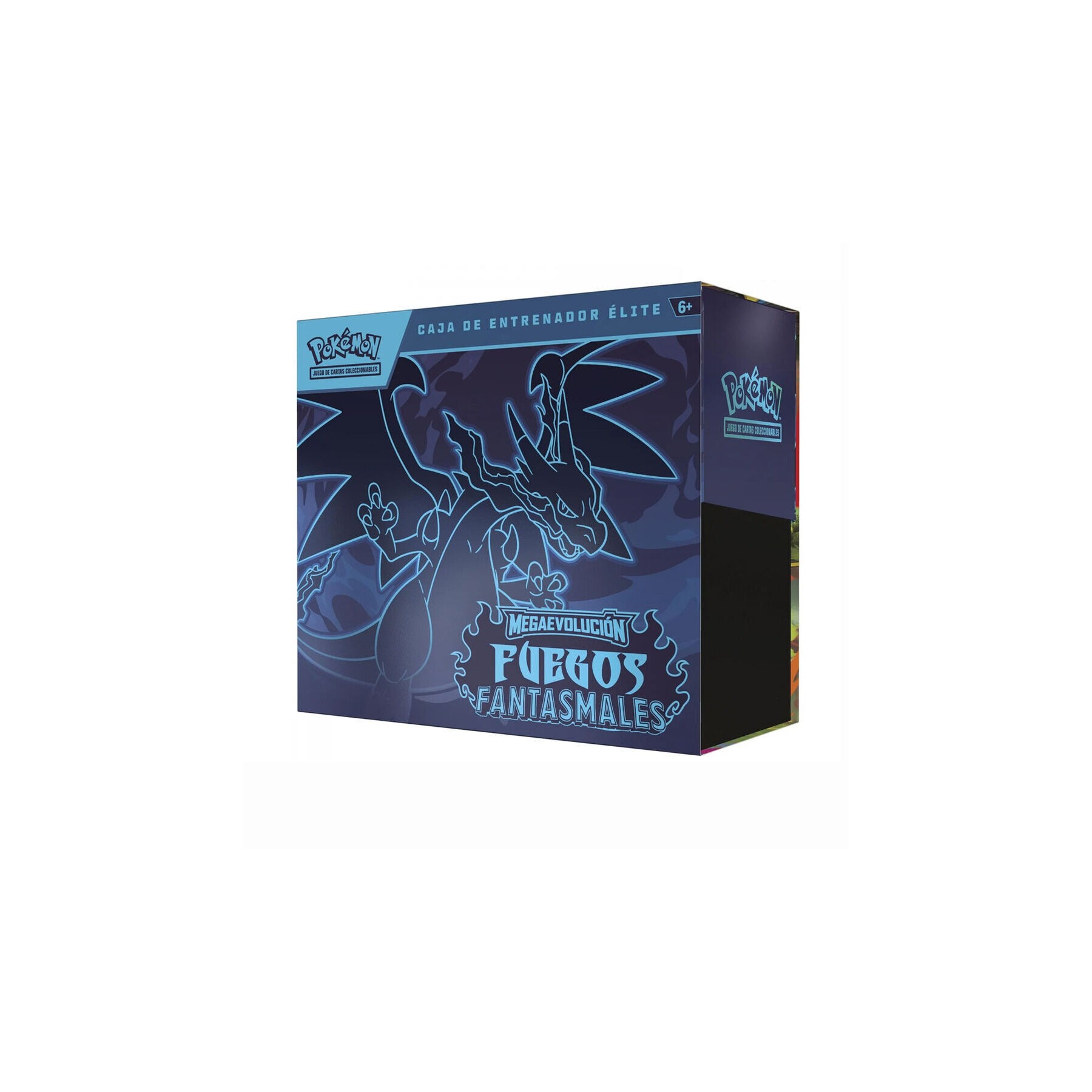 LATINO Estuche Entrenador Elite juego cartas Fuegos Fantasmales Pokemon