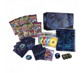 LATINO Estuche Entrenador Elite juego cartas Fuegos Fantasmales Pokemon