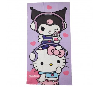 Toalla Kuromi Hello Kitty microfibra