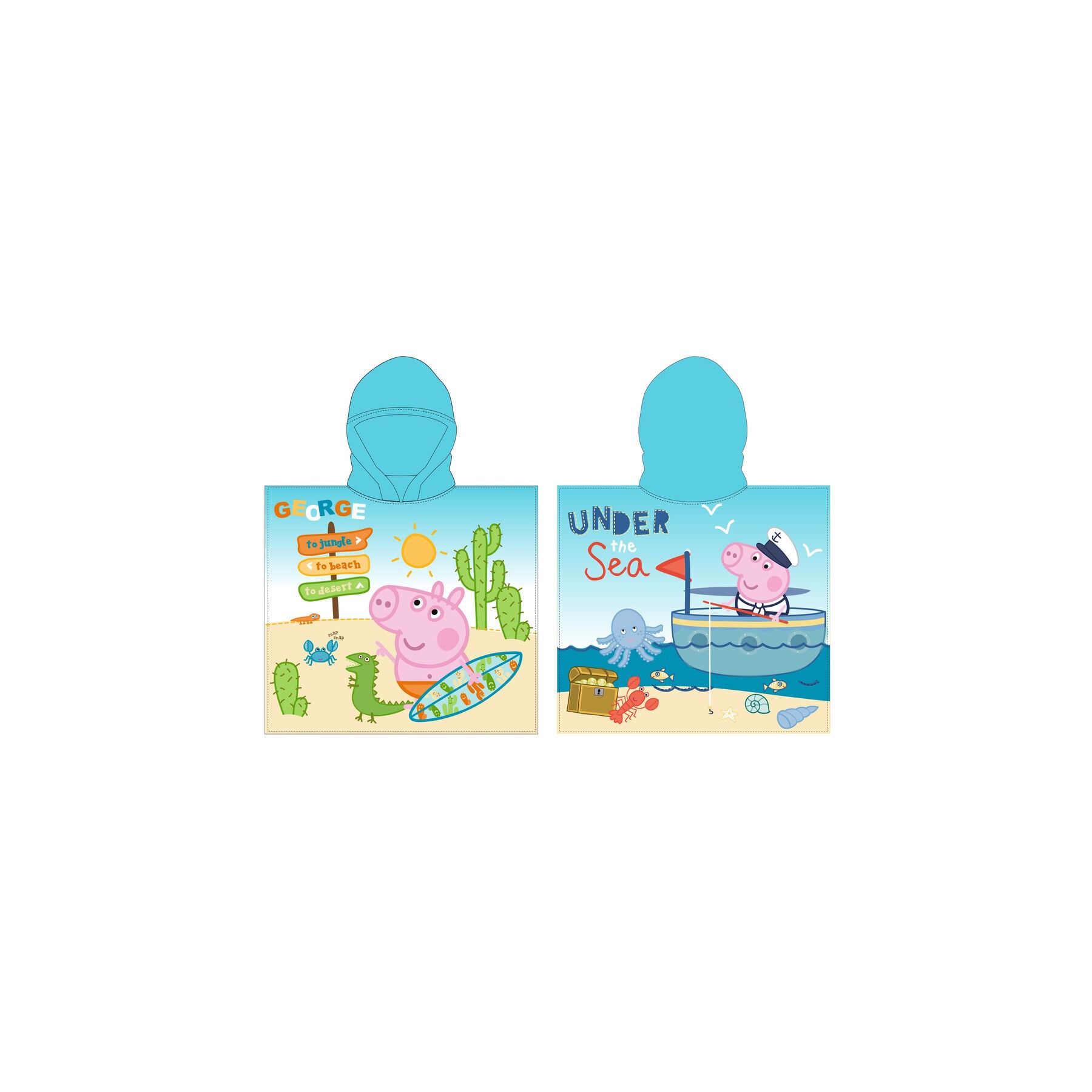 Poncho toalla George Peppa Pig microfibra