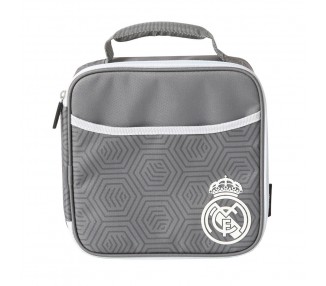 Bolsa porta alimentos termica + tupper + botella Real Madrid
