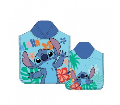 Poncho toalla Stitch Disney microfibra