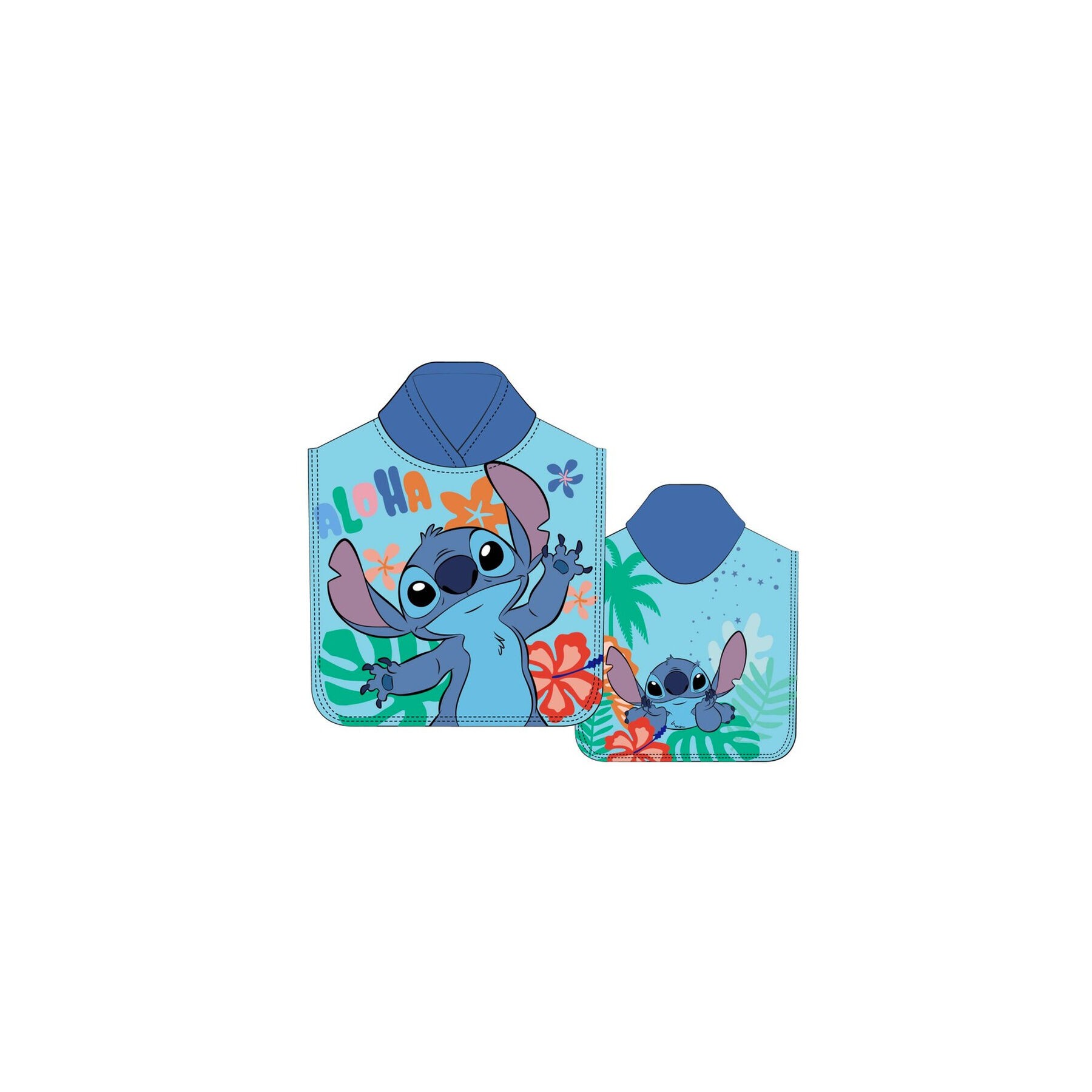 Poncho toalla Stitch Disney microfibra