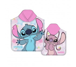 Poncho toalla Angel & Stitch Disney microfibra