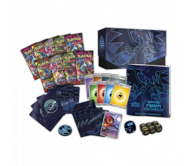 Estuche Entrenador Elite cartas Fuegos Fantasmales Pokemon Latino