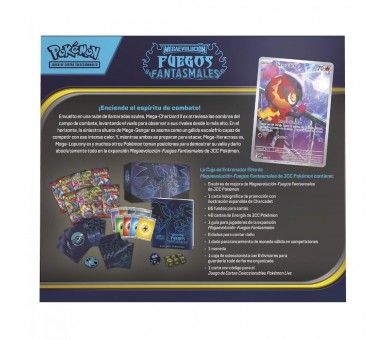 Estuche Entrenador Elite cartas Fuegos Fantasmales Pokemon Latino