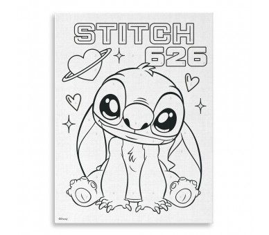 Pinta con numeros en lienzo + acuarelas Stitch Disney