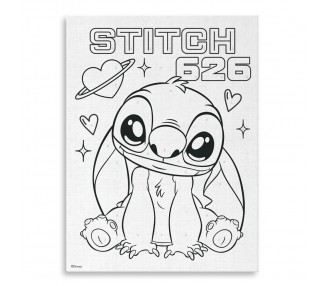 Pinta con numeros en lienzo + acuarelas Stitch Disney