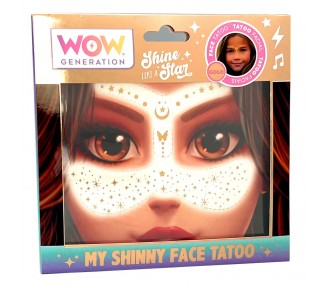 Tatuaje facial pecas doradas Wow Generation