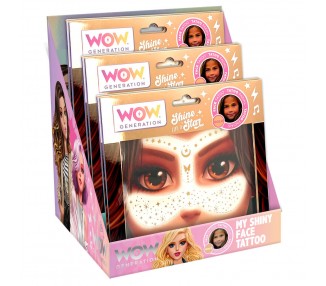 Tatuaje facial pecas doradas Wow Generation