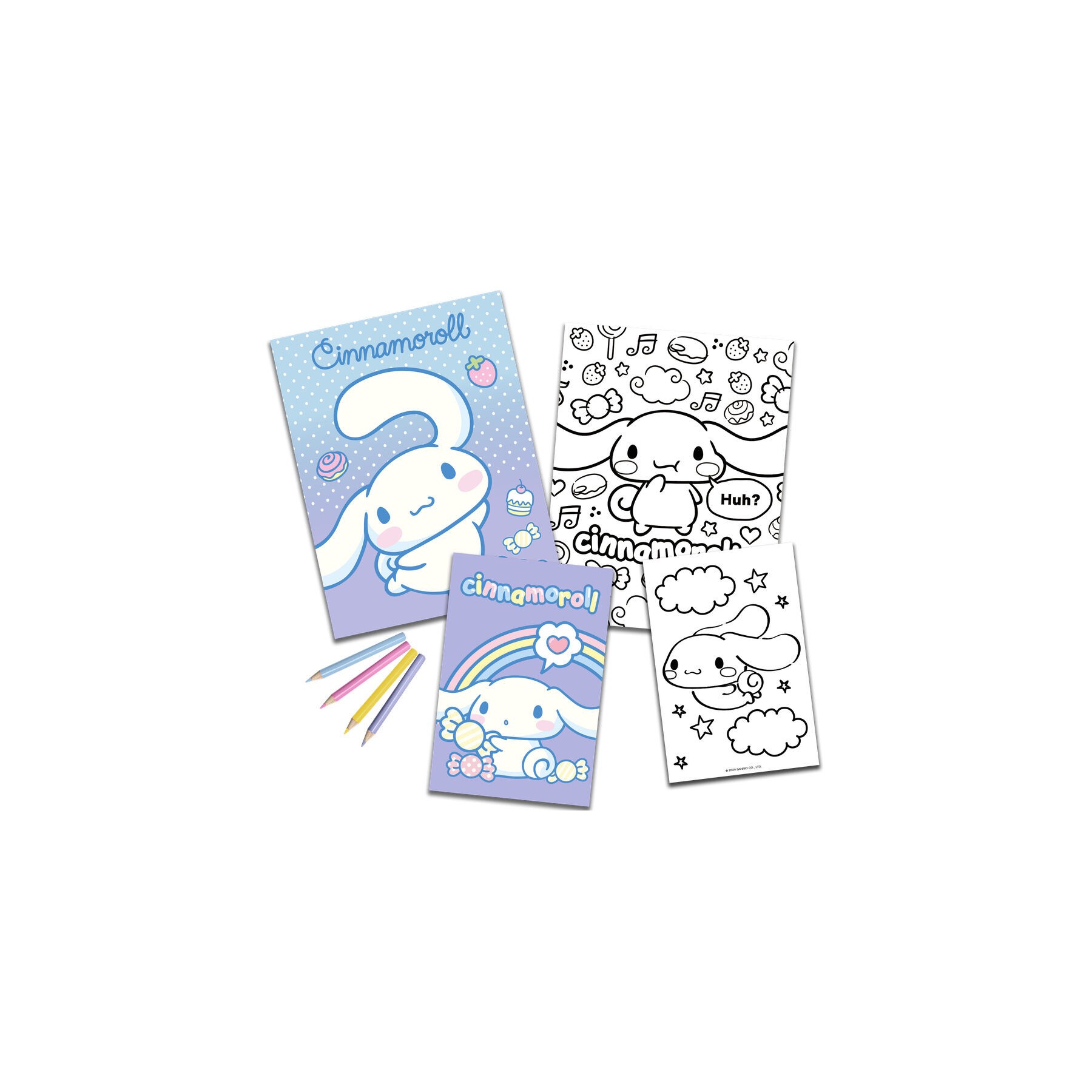 Set colorear Cinnamoroll Hello Kitty