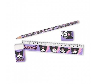 Set papeleria portatodo Kuromi Hello Kitty