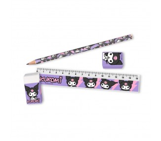 Set papeleria portatodo Kuromi Hello Kitty