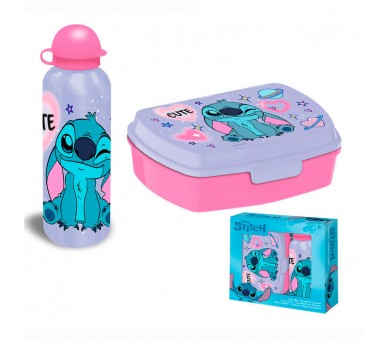 Set cantimplora aluminio + sandwichera Stitch Disney