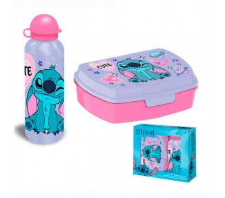 Set cantimplora aluminio + sandwichera Stitch Disney