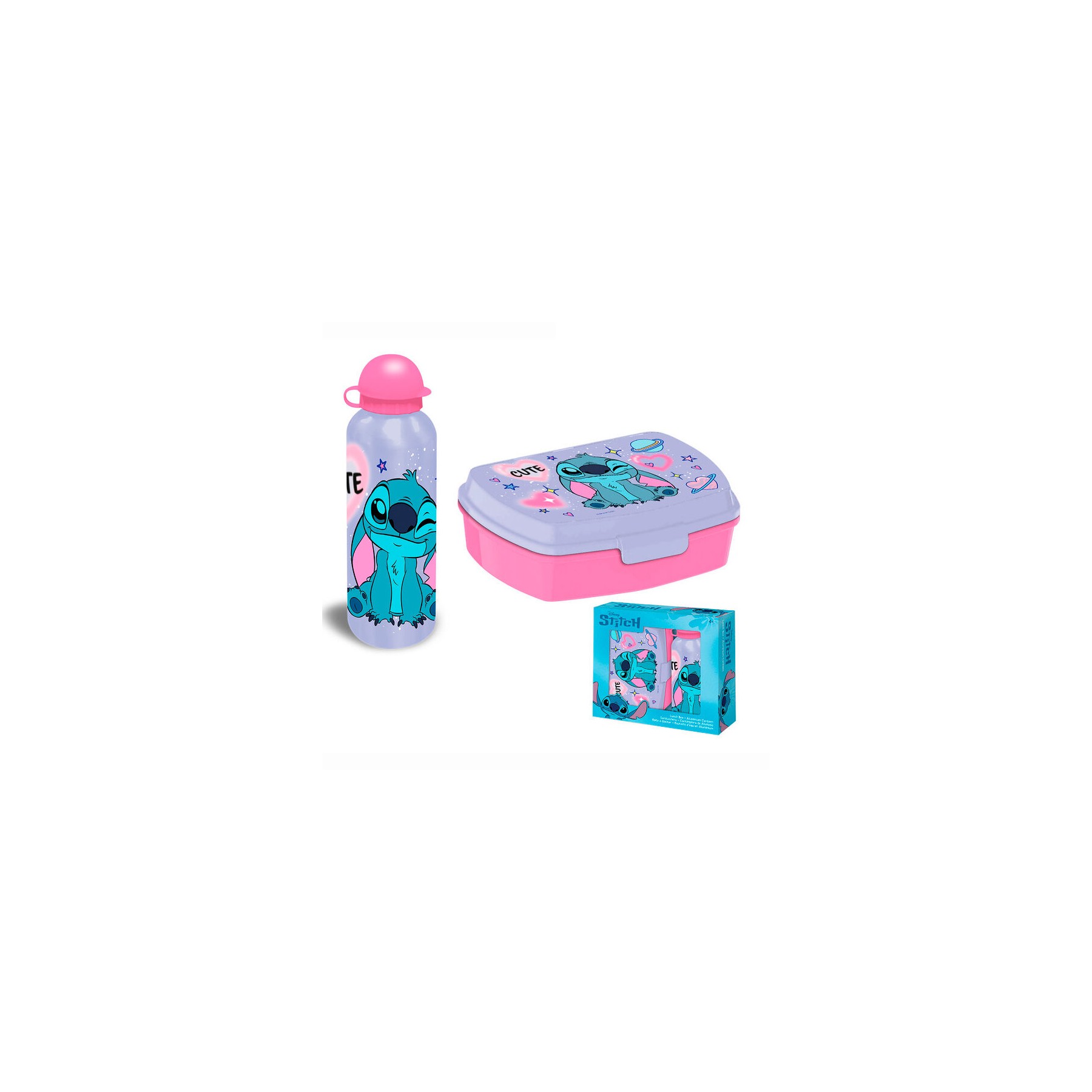 Set cantimplora aluminio + sandwichera Stitch Disney