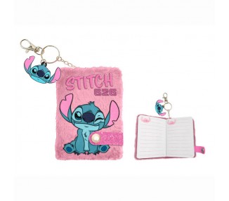 Cuaderno peluche A7 + boligrafo Stitch Disney