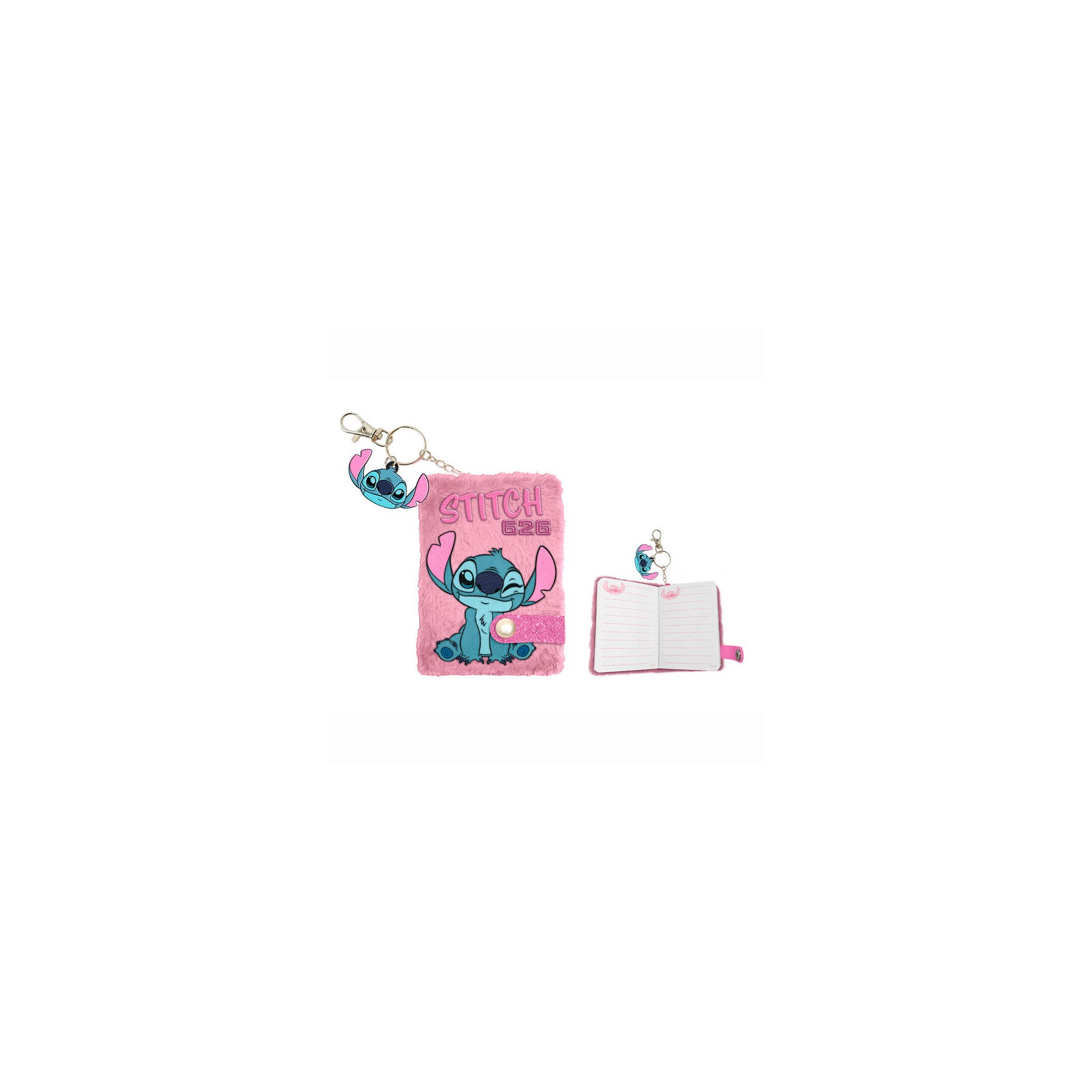 Cuaderno peluche A7 + boligrafo Stitch Disney