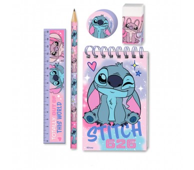 Set papeleria Stitch Disney 5pzs
