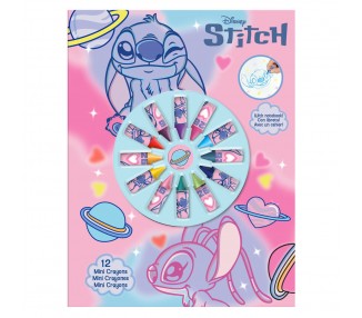Libreta + 12 mini crayones Stitch Disney