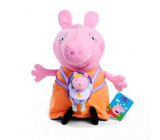 Peluche Mama Pig con Evie Peppa Pig 33cm