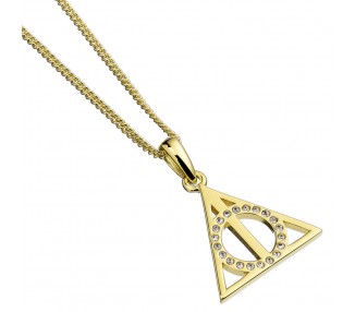 Colgante Deathly Hallows Harry Potter plata baño oro