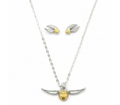 Set colgante + pendientes Golden Snitch Harry Potter