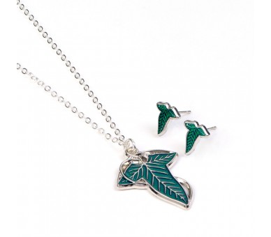 Set colgante + pendientes La Hoja de Lorien El Señor de los Anillos