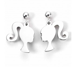 Pendientes Silhouette Barbie plata