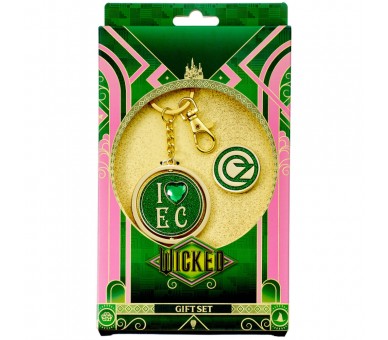 Set regalo llavero + Pin I Love Emerald City Keyring Oz Logo Wicked