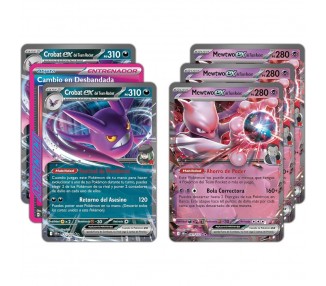 Blister cartas League Battle Deck Team Rockets Mewtwo Ex Pokemon Latino