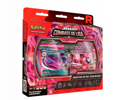 Blister cartas League Battle Deck Team Rockets Mewtwo Ex Pokemon Latino