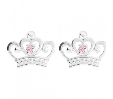 Pendientes Corona Princesas Disney plata